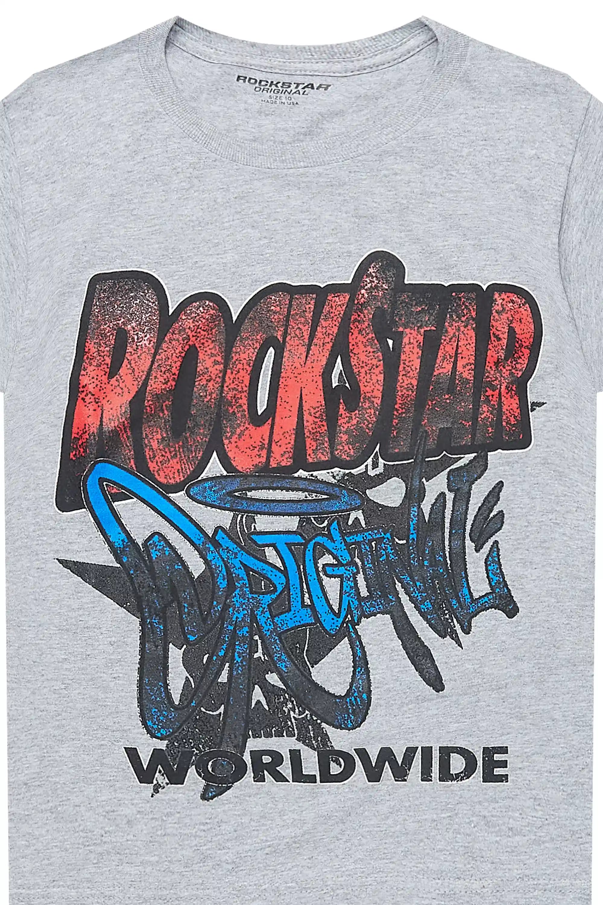 Boys Kait Grey/Red Graphic T-Shirt