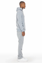 Raffer Heather Grey Hoodie/Stacked Flare Track Set