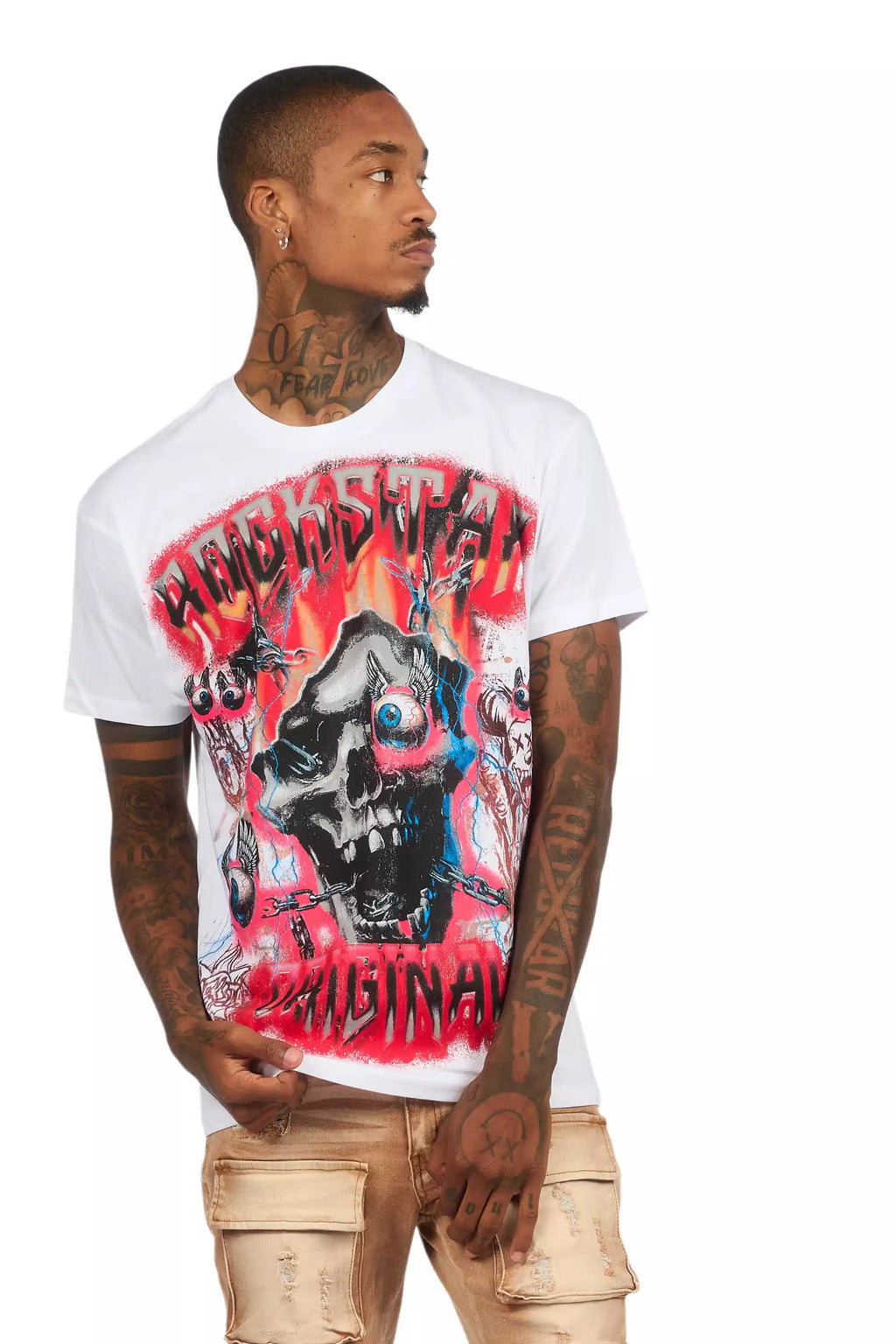 Styx White/Red Oversized Graphic T-Shirt