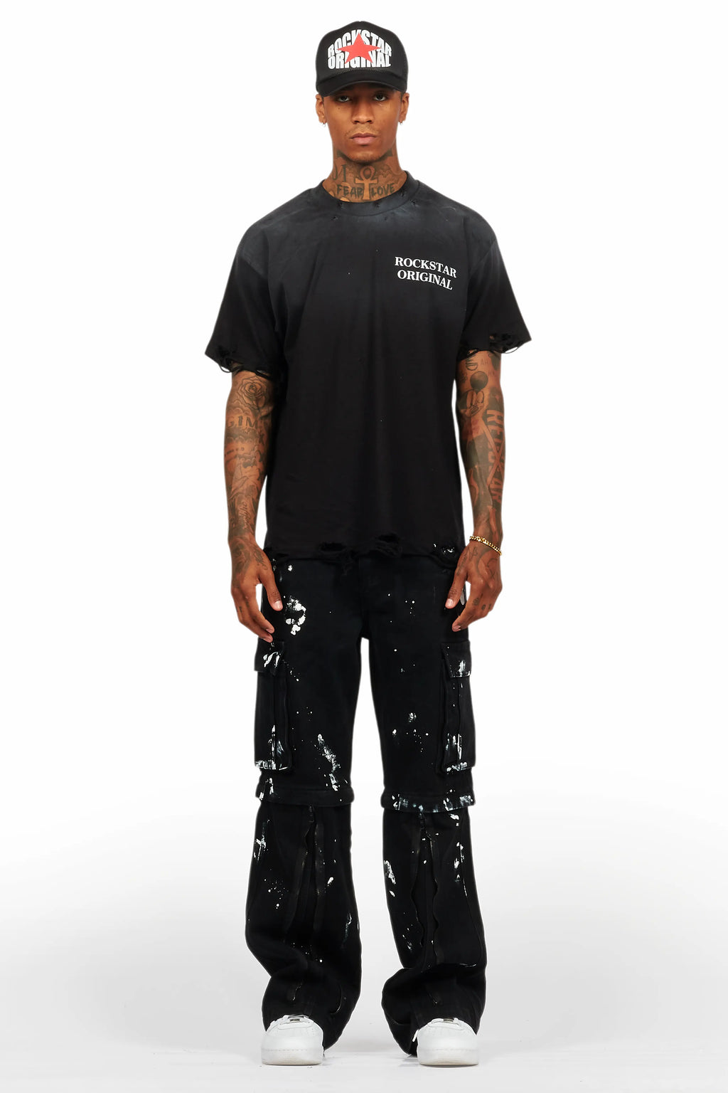 Rudo Black Painter Baggy Cargo Jean