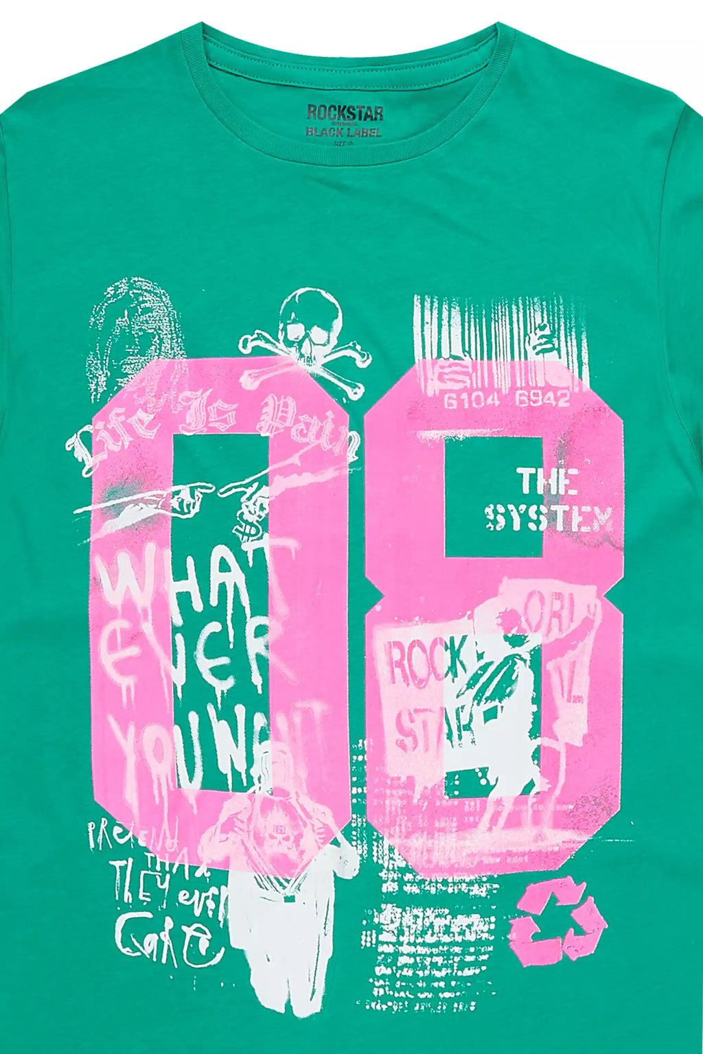 Girls Kammy Green/Pink Graphic T-Shirt