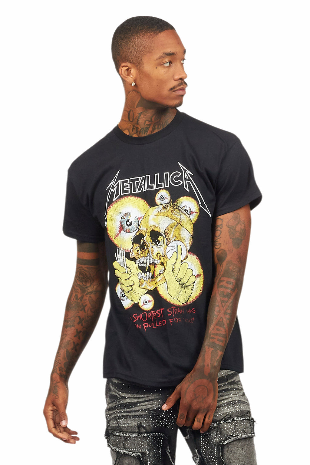 Metallica Shortest Straw Black/Red Graphic T-Shirt