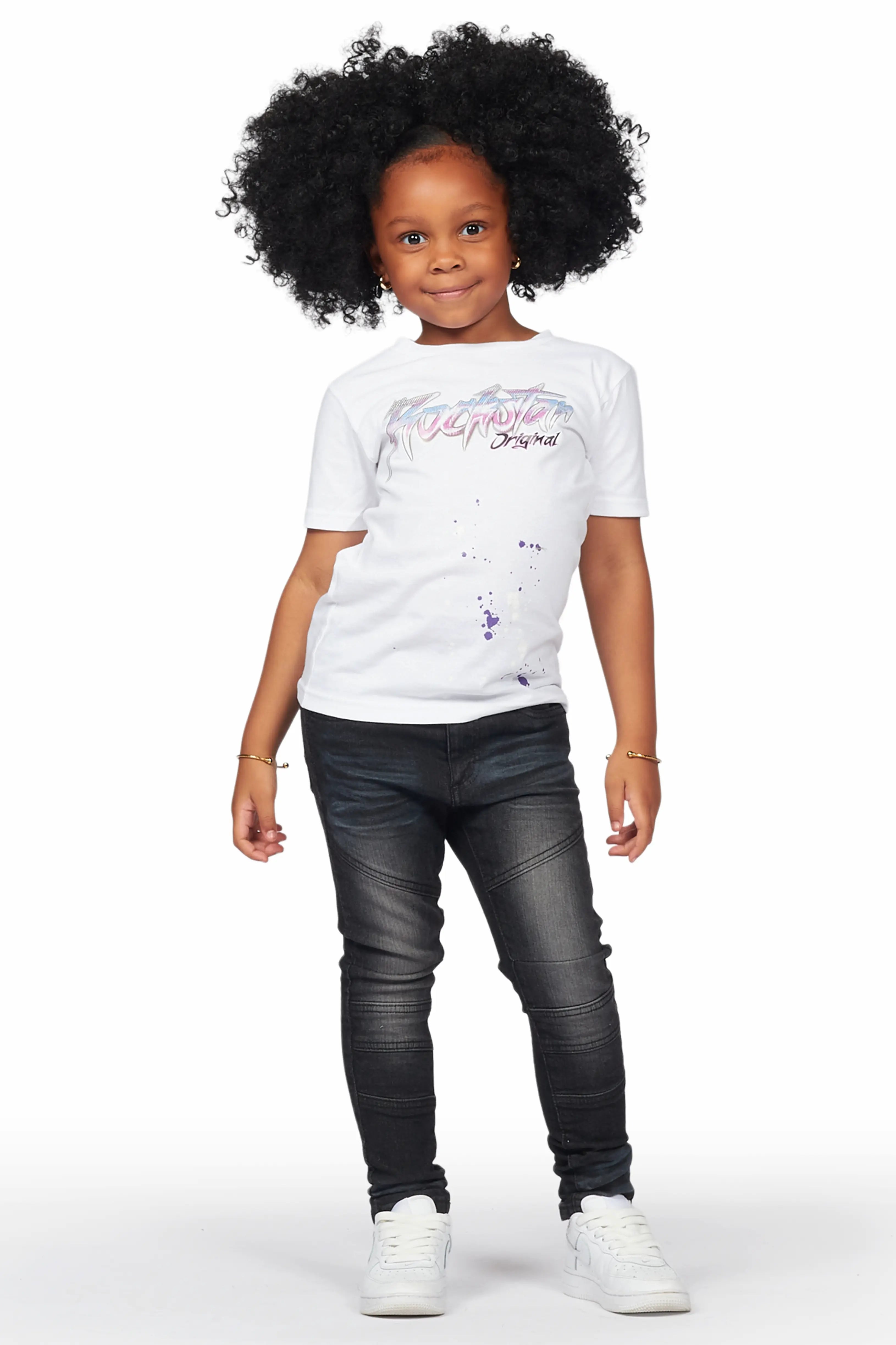 Girls Hale Grey Biker Skinny Jean