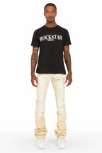 Grant Beige Super Stacked Flare Jean