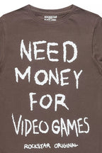 Boys M4 Video Games Graphite/White Graphic T-Shirt