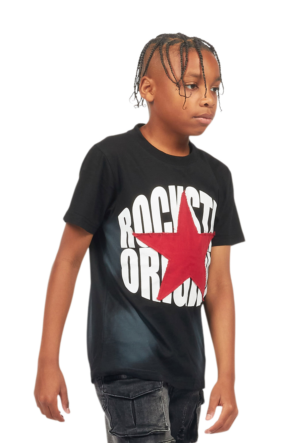 Boys Ezra Vintage Black Graphic T-Shirt