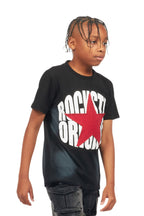 Boys Ezra Vintage Black Graphic T-Shirt