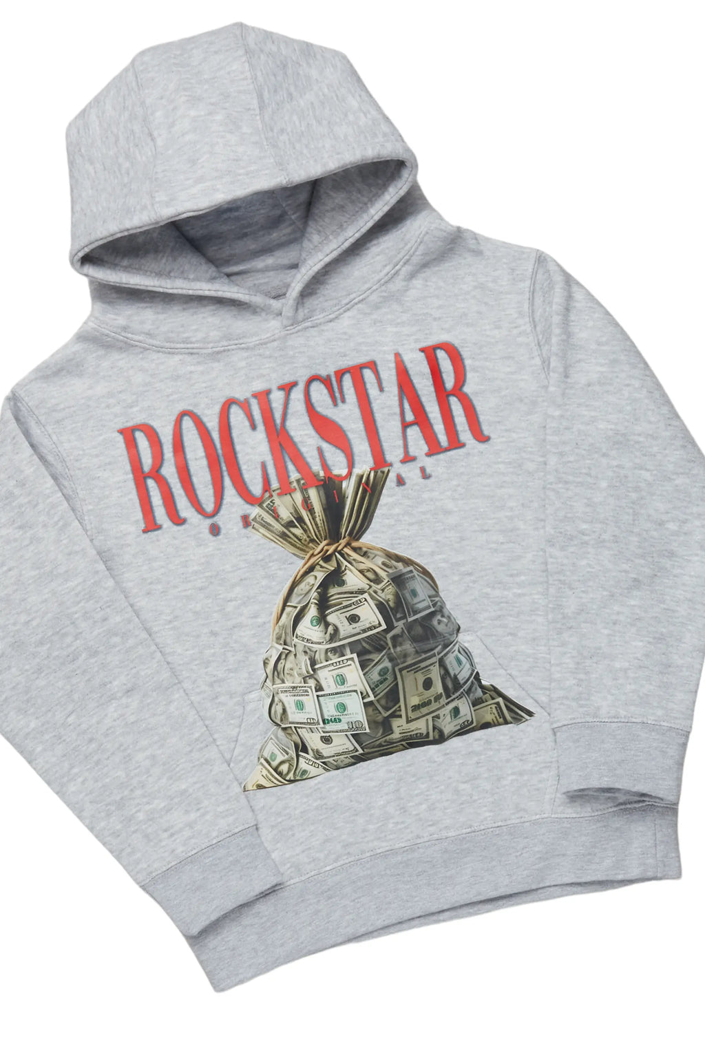 Boys Augustin Grey/Tree Camo Hoodie/Stacked Flare Jean Set