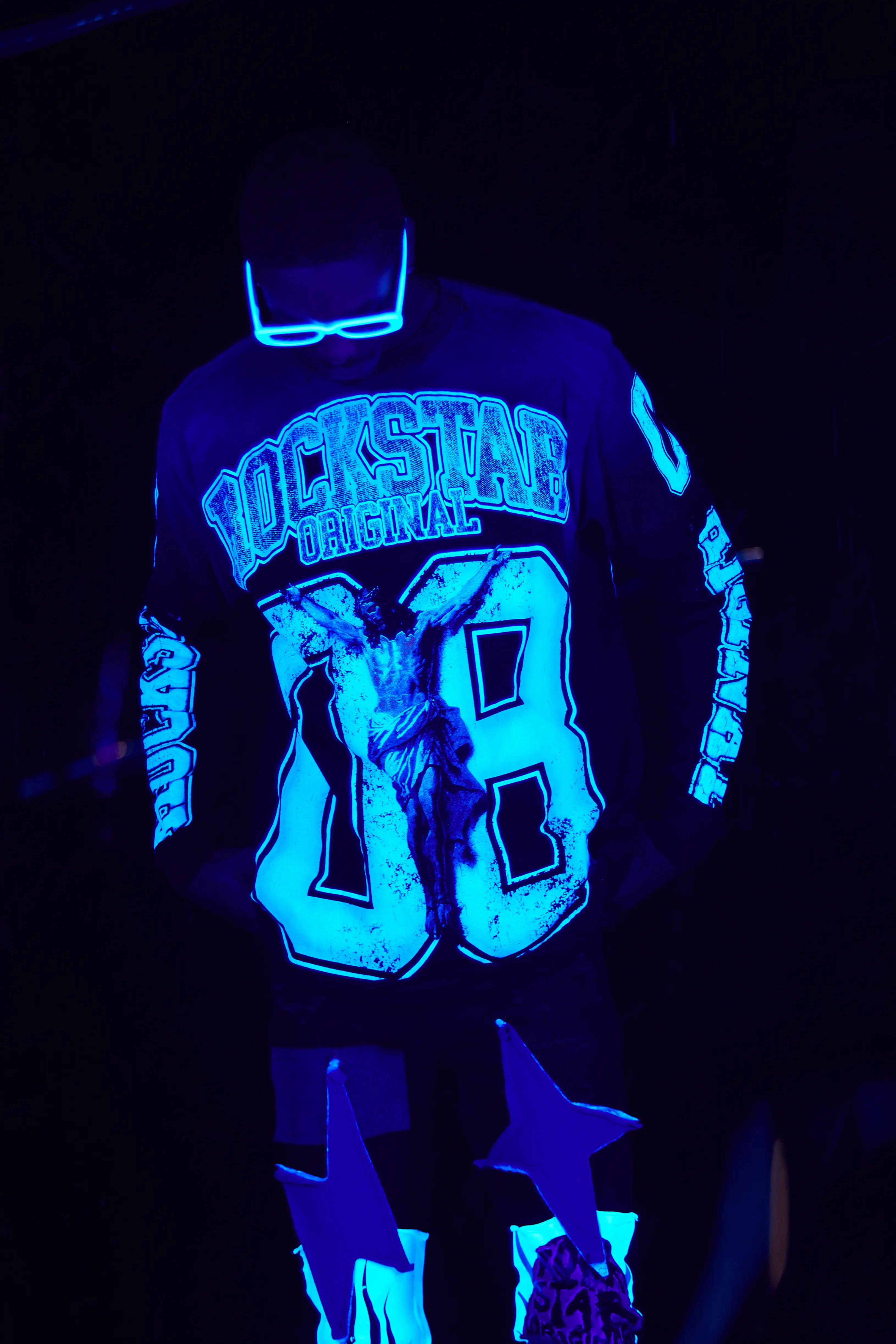 Fields Black/Blue Double Layer Long Sleeve Graphic T-Shirt