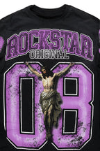 Fields Black/Purple Double Layer Long Sleeve Graphic T-Shirt