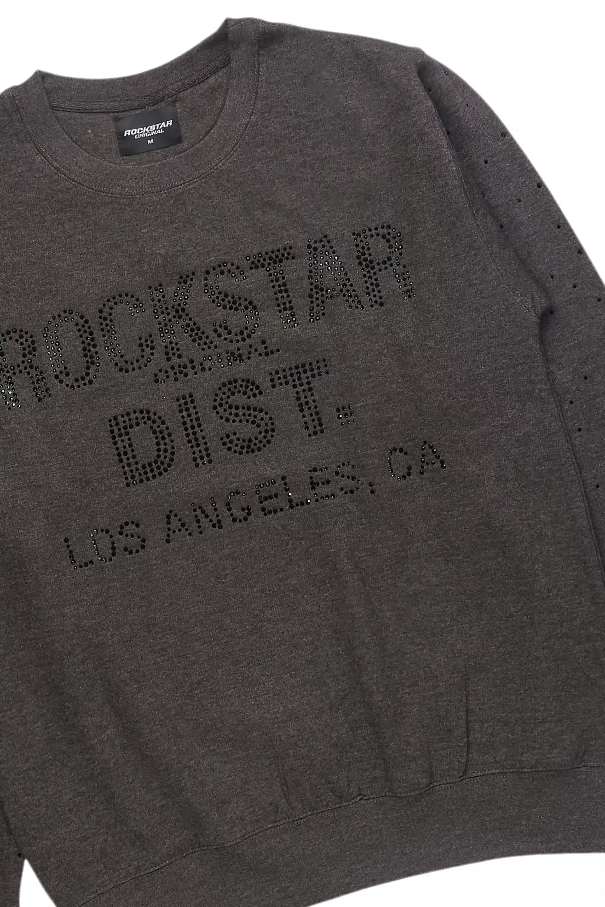 Raze Charcoal/Black Rhinestone Crewneck Sweatshirt