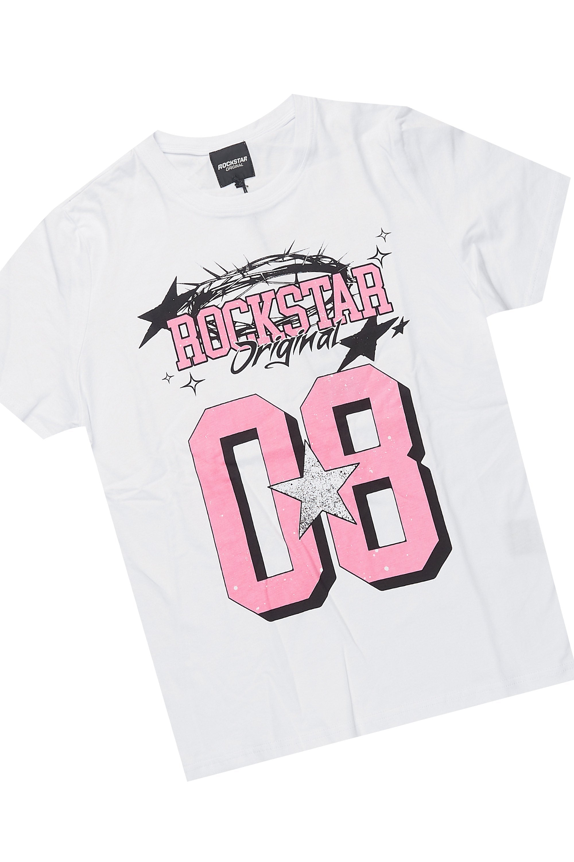 Girls Carolina White/Pink Short Set