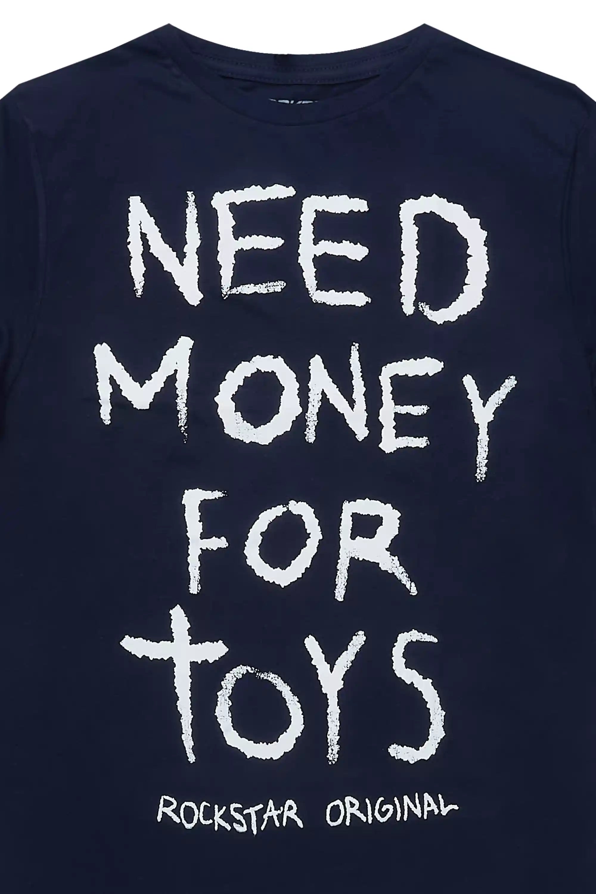 Boys M4Toys Navy/White Graphic T-Shirt