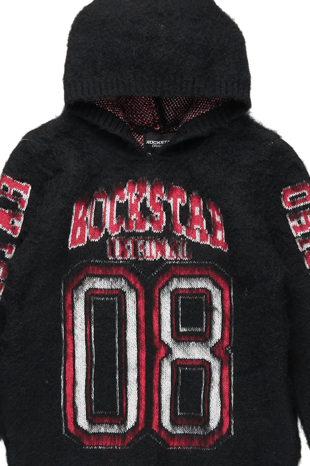 Boys Fields Black Graphic Mohair Hoodie