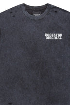 Posse Vintage Black Distressed Oversized T-Shirt