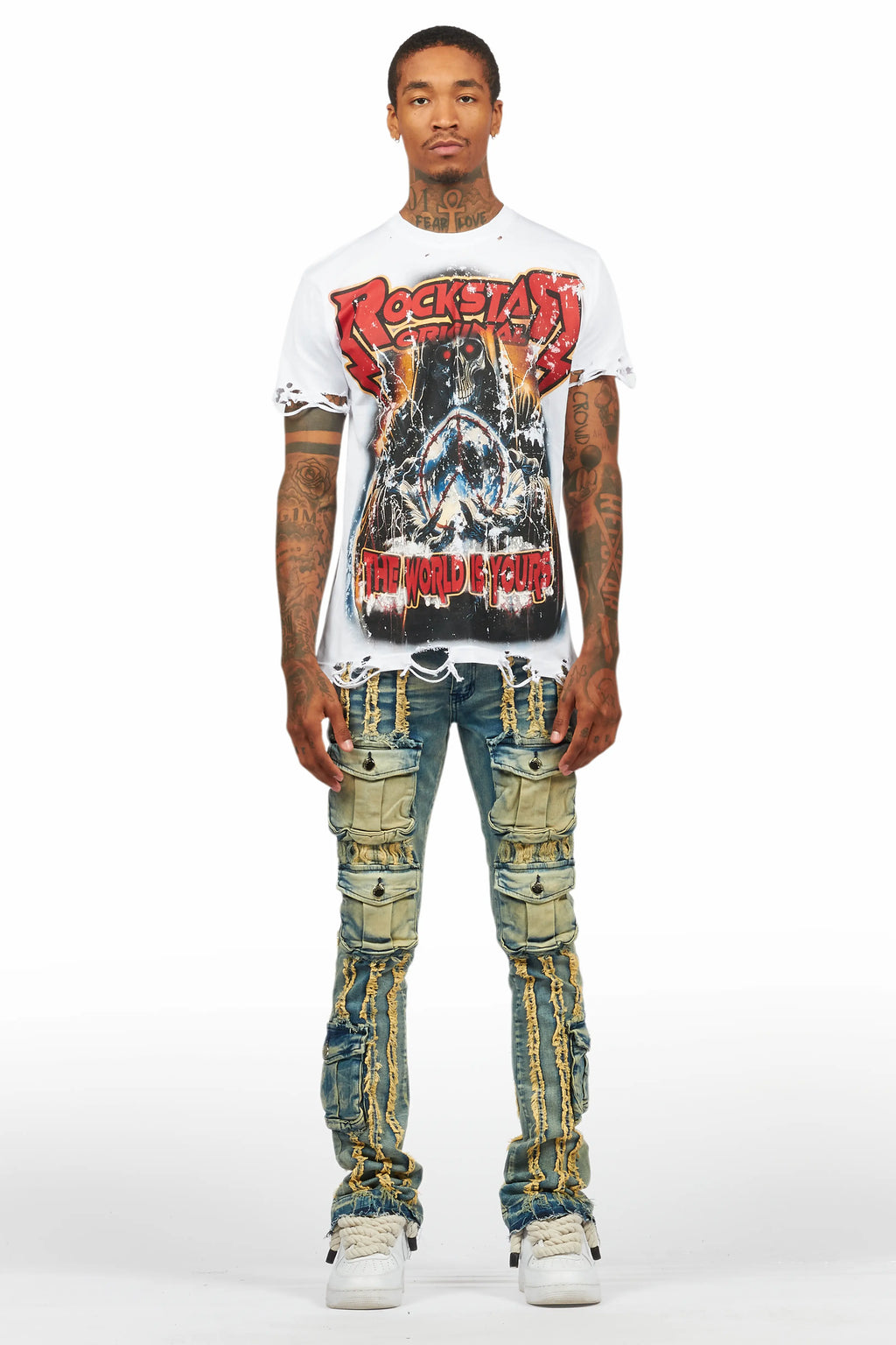 Frey Blue Stacked Flare Jean