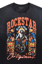 Nalo Black Graphic Oversized T-Shirt