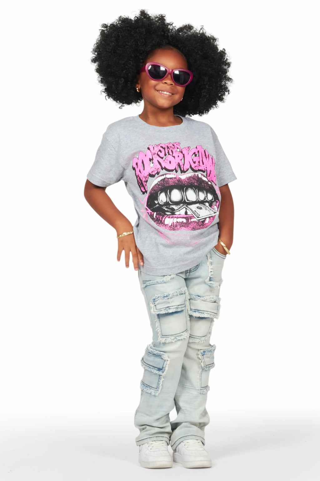 Girls Addy Blue Skinny Fit Cargo Jean