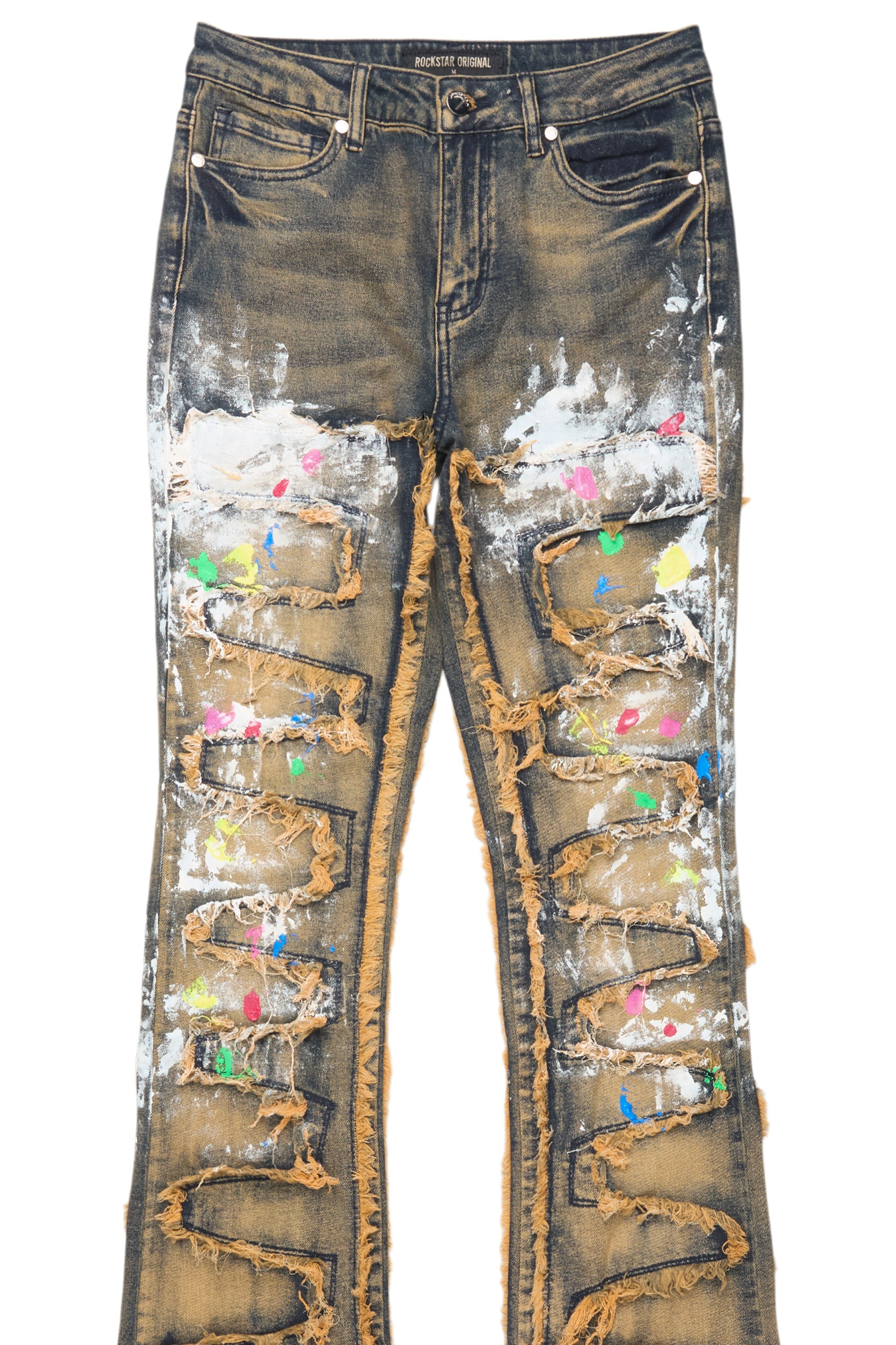 Raeshell Tinted Wash Painted Stacked Jean