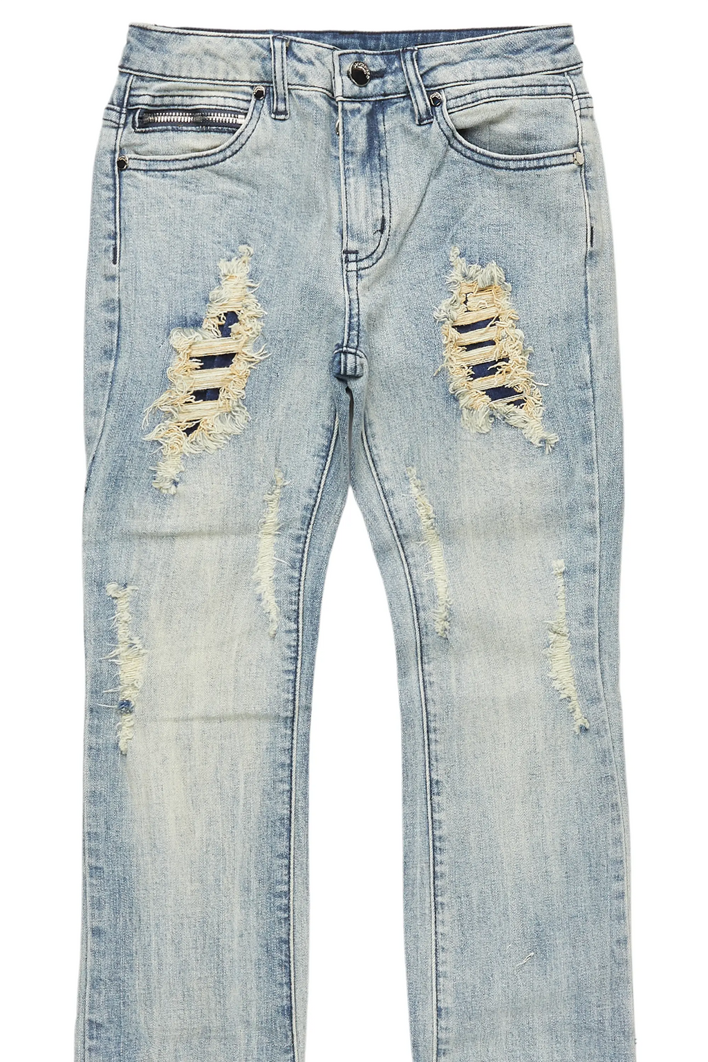 Boys Fateh Light Blue Stacked Flare Jean