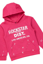 Girls Harlow Fuchsia Hoodie Stacked Flare Track Set