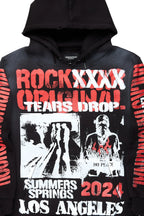 Omer Black Distressed Graphic Hoodie