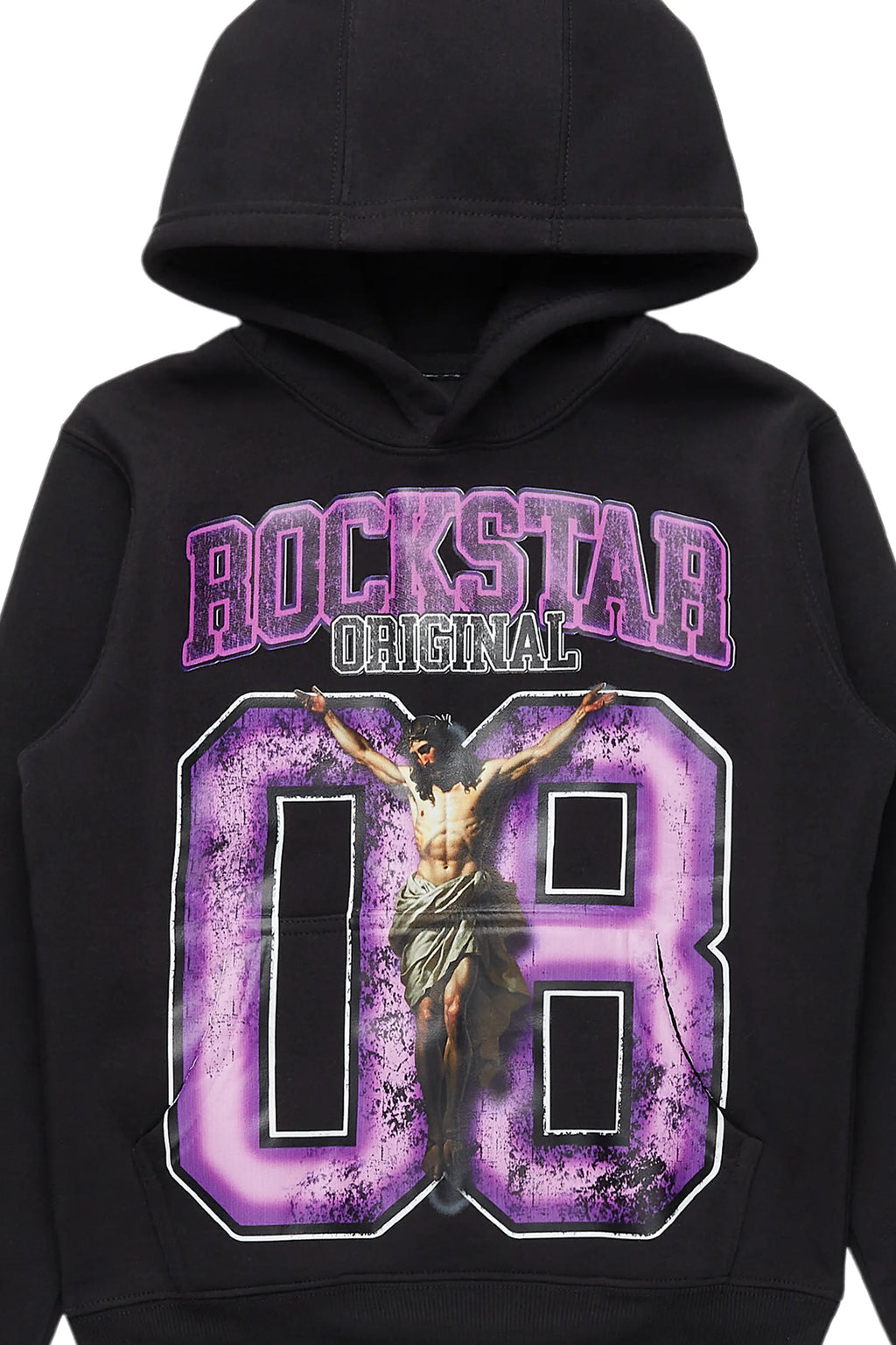 Boys Fields Black/Purple Graphic Hoodie