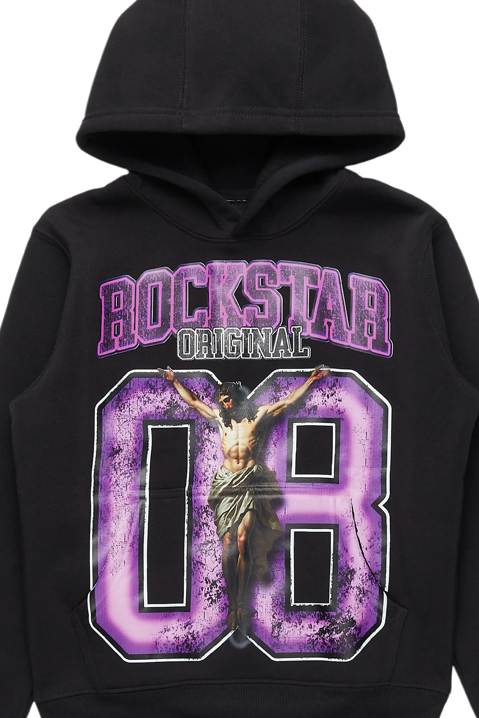Boys Fields Black/Purple Graphic Hoodie