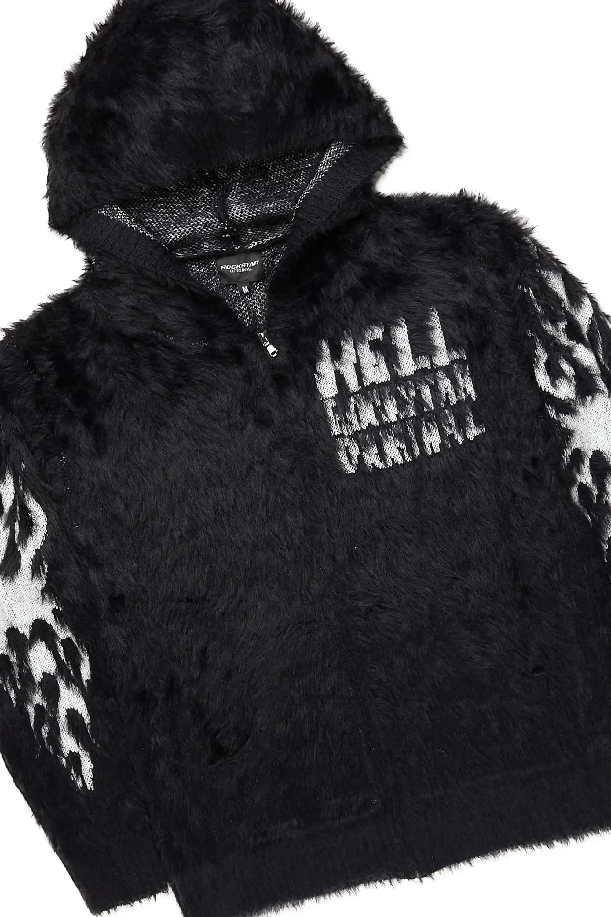 Toshio Black Stacked Flare Knitted Mohair Track Set