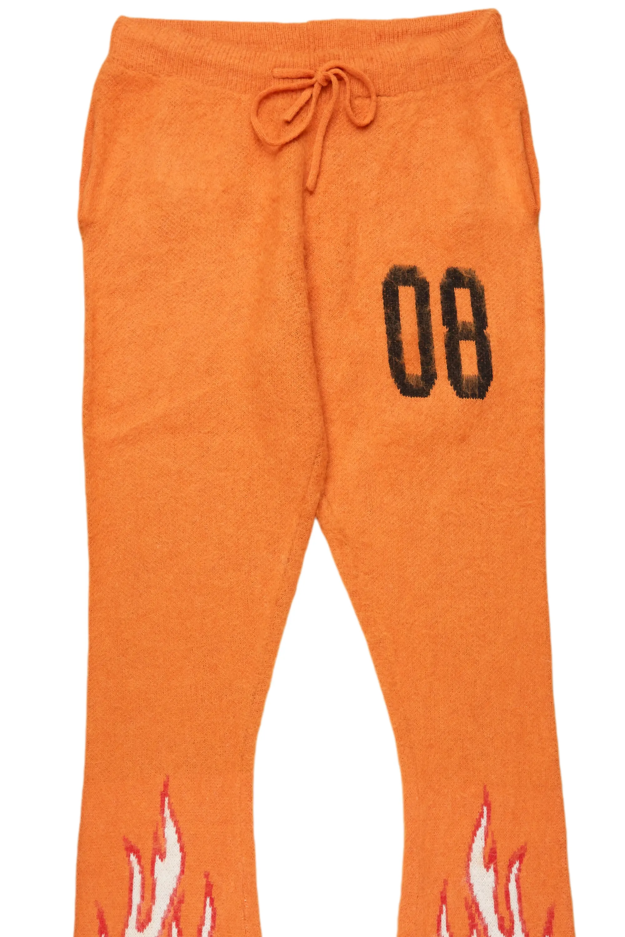 Boys Holger Orange/Cream Graphic Stacked Flare Mohair Track Pant