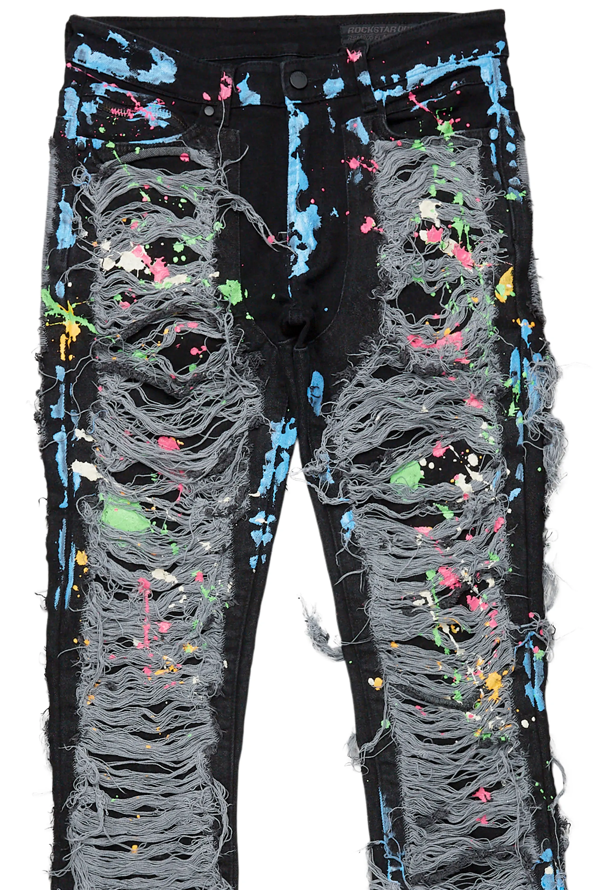 Leigh Black Painter Stacked Flare Jean