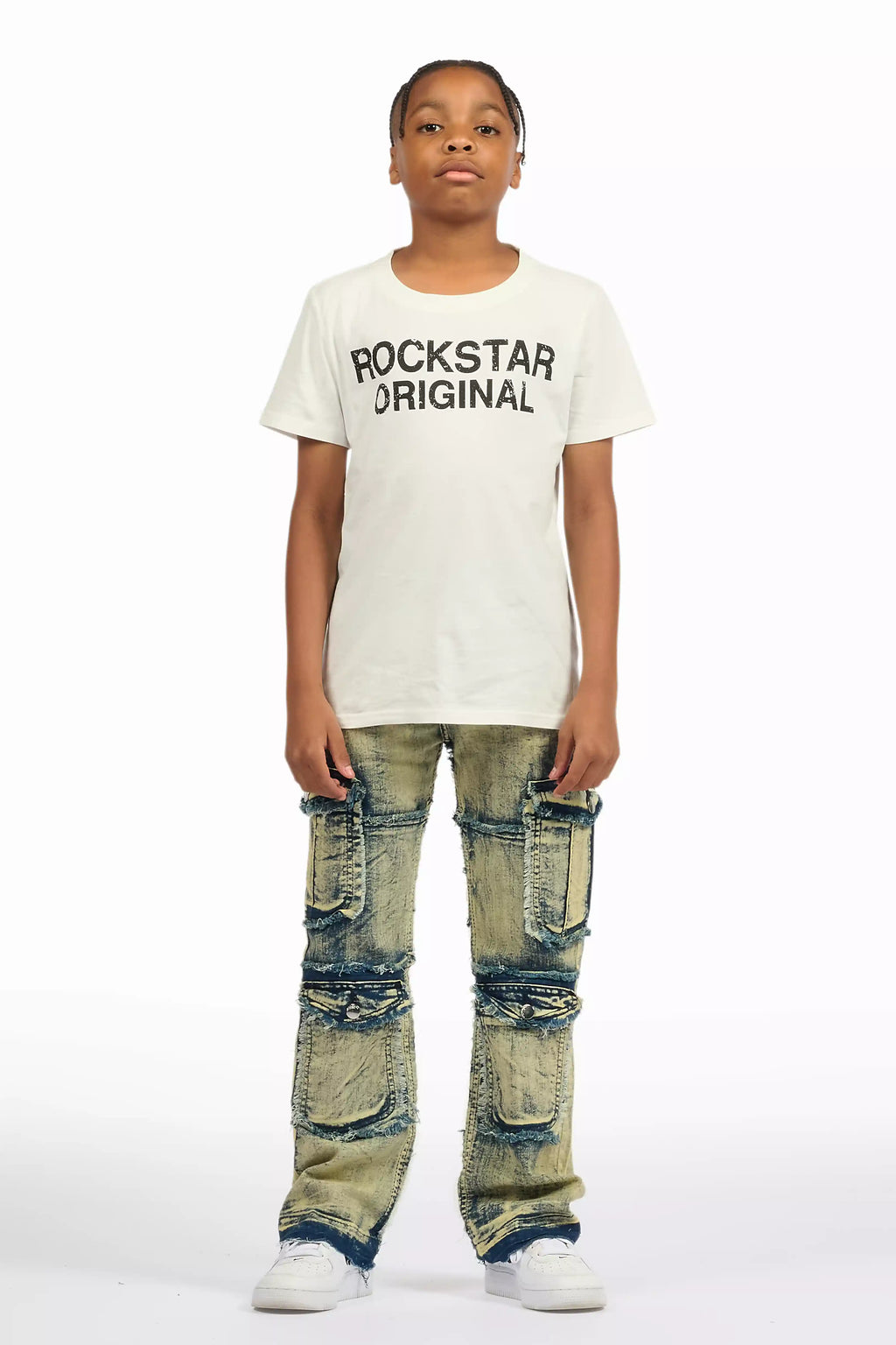 Boys Zarian Vintage Light Blue Cargo Jean