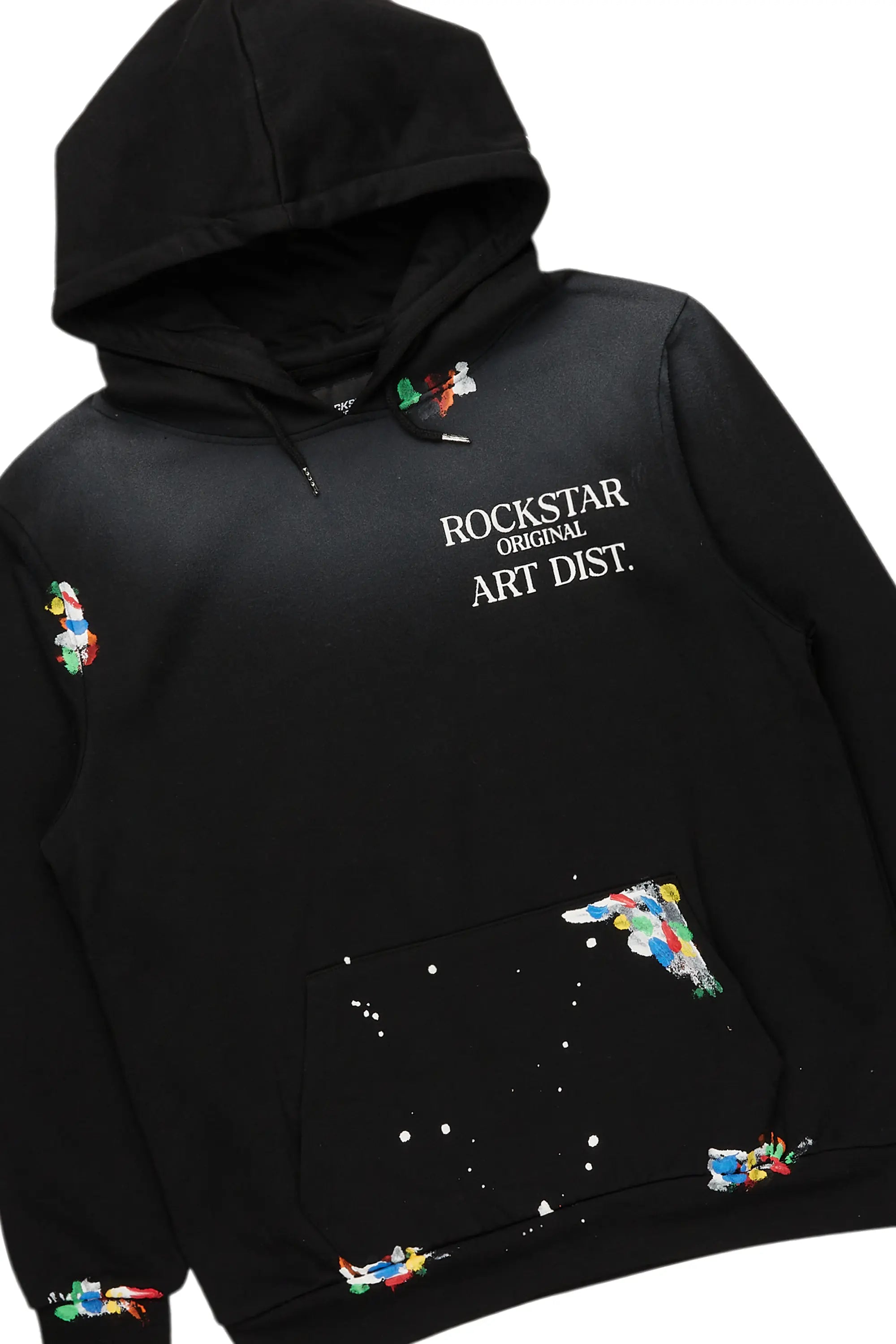 Rockstar Art Dist. Black Hoodie Slim Fit Track Set