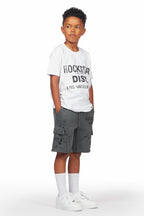 Boys Basim White/Grey T-Shirt Short Set