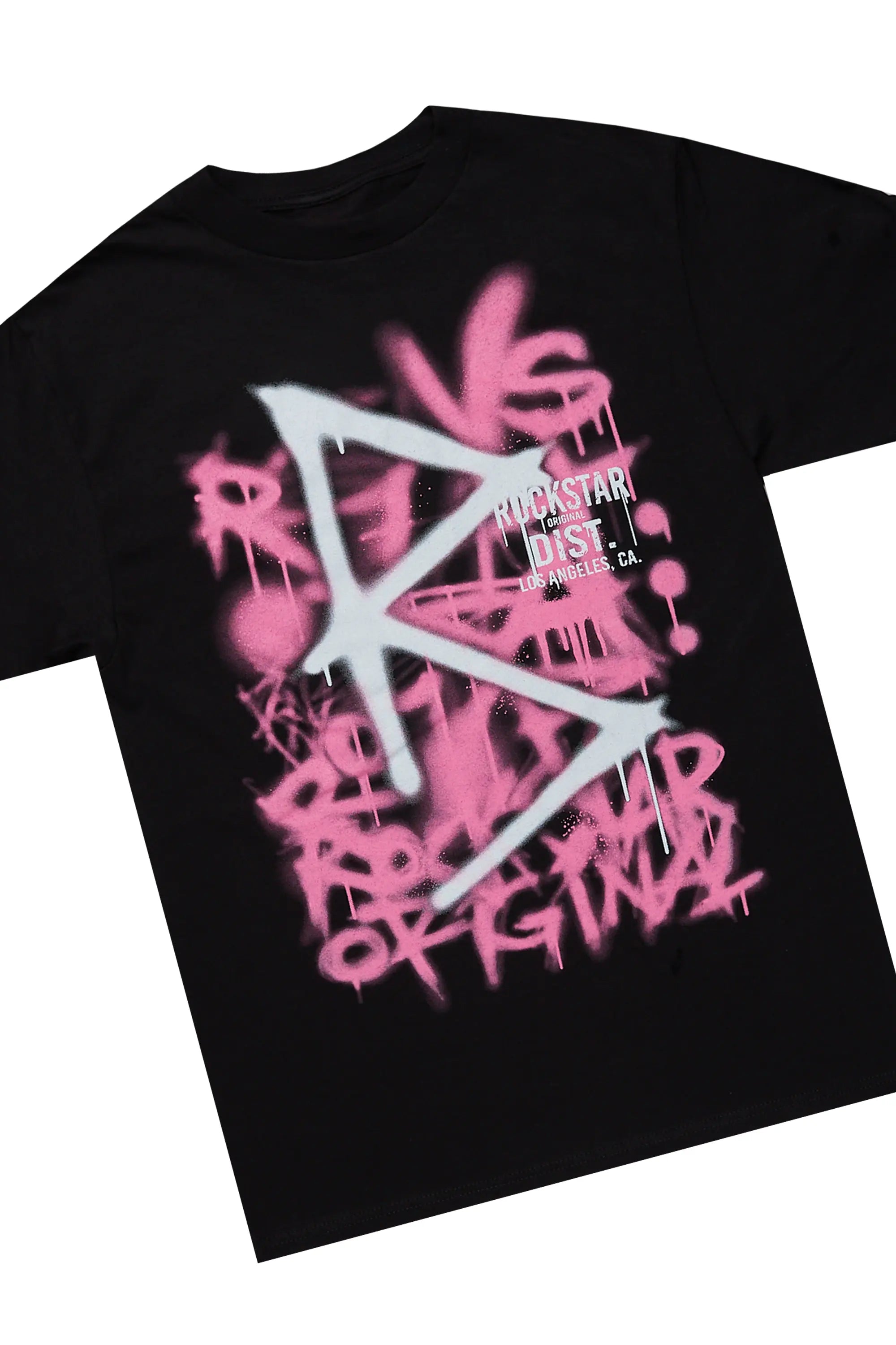 Maliyah Black/Pink T-Shirt & Jean Set