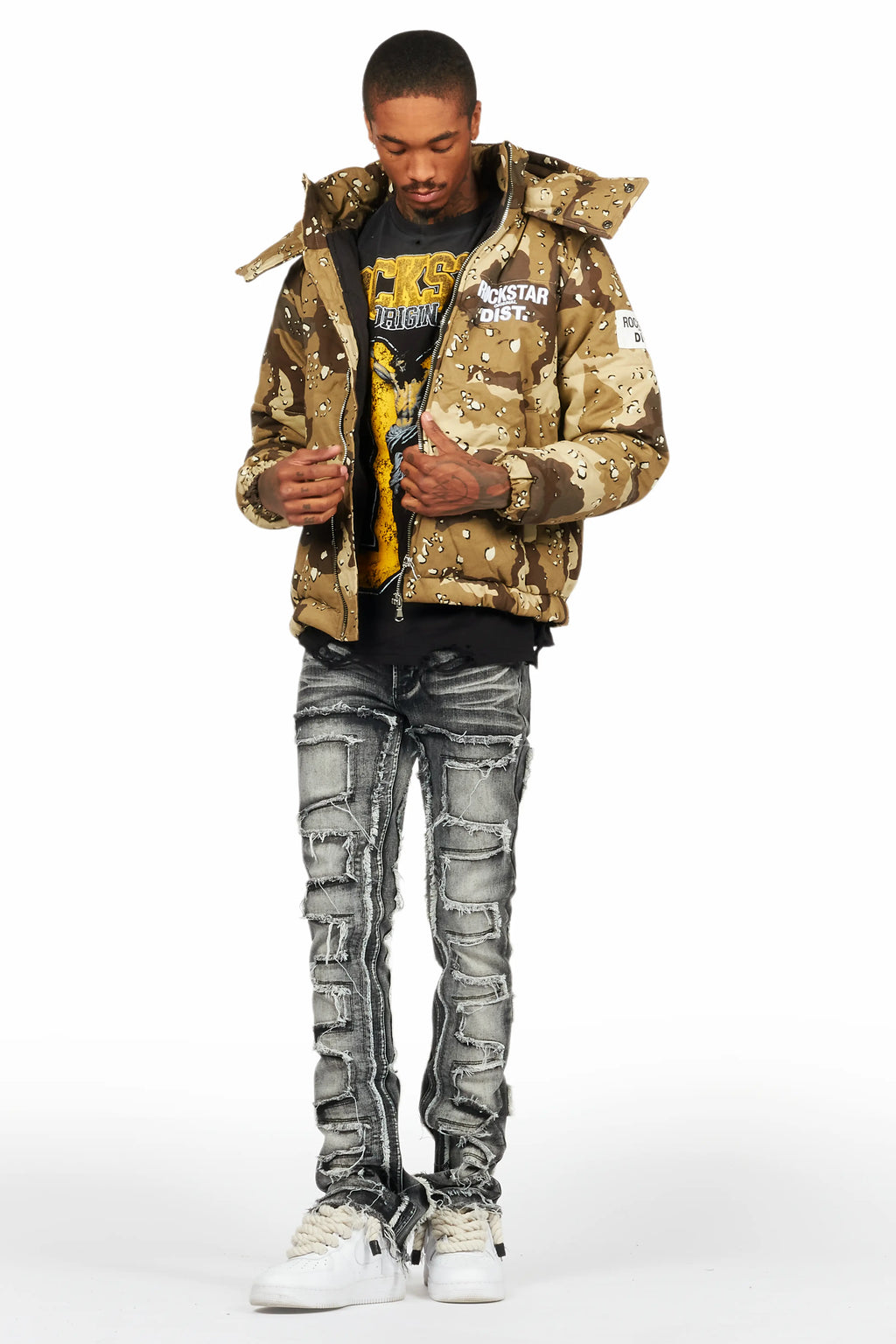 Fields Black/Yellow Oversized Graphic T-Shirt