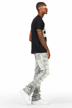 Adino Black/Grey T-Shirt Stacked Flare Jean Bundle