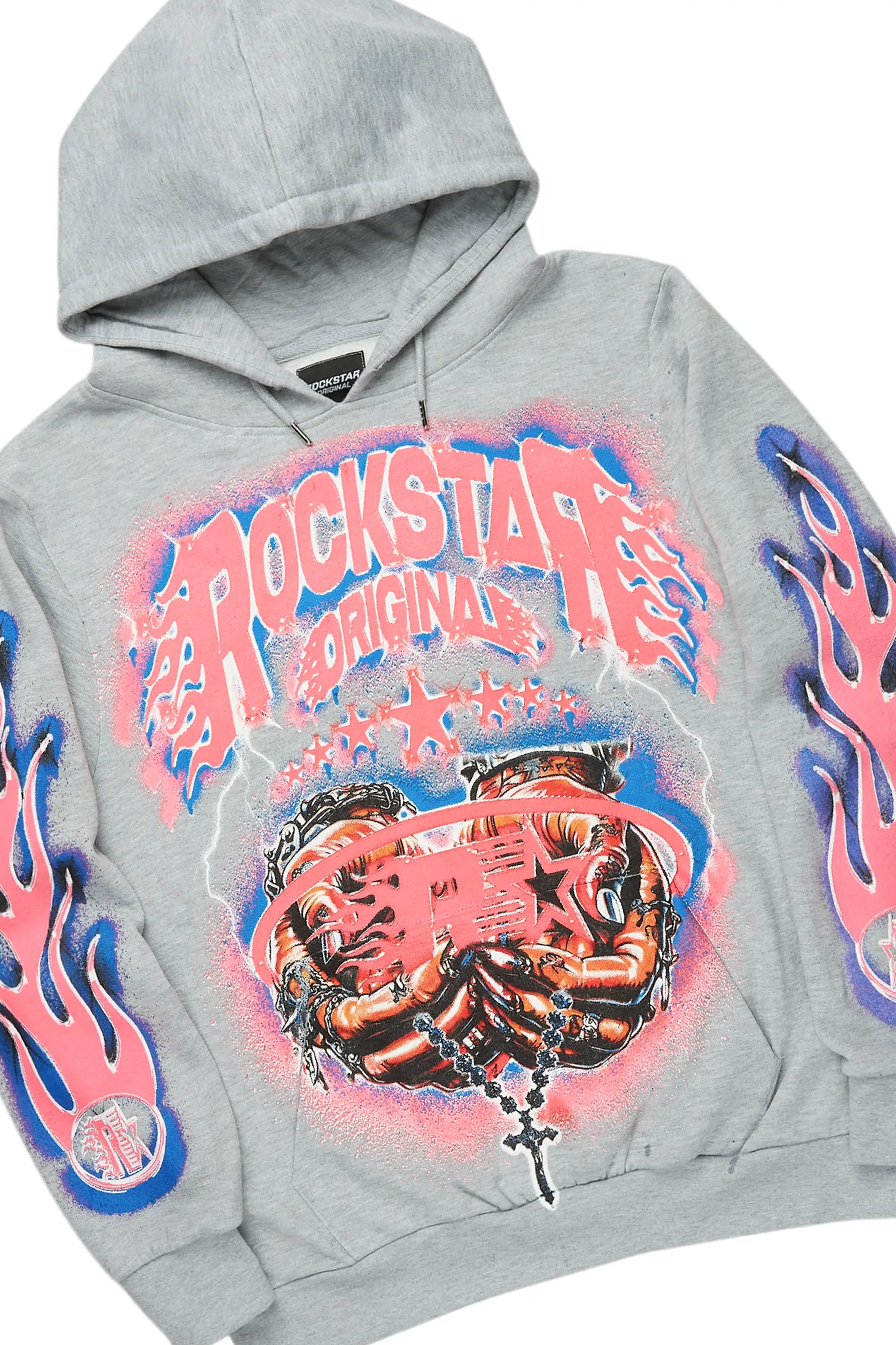 Cairo Heather Grey Hoodie/Baggy Track Pant Set