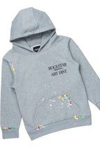 Girls Artie Grey/Black Hoodie Stacked Flare Track Set