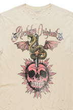 Banjo Beige Graphic Oversized T-Shirt