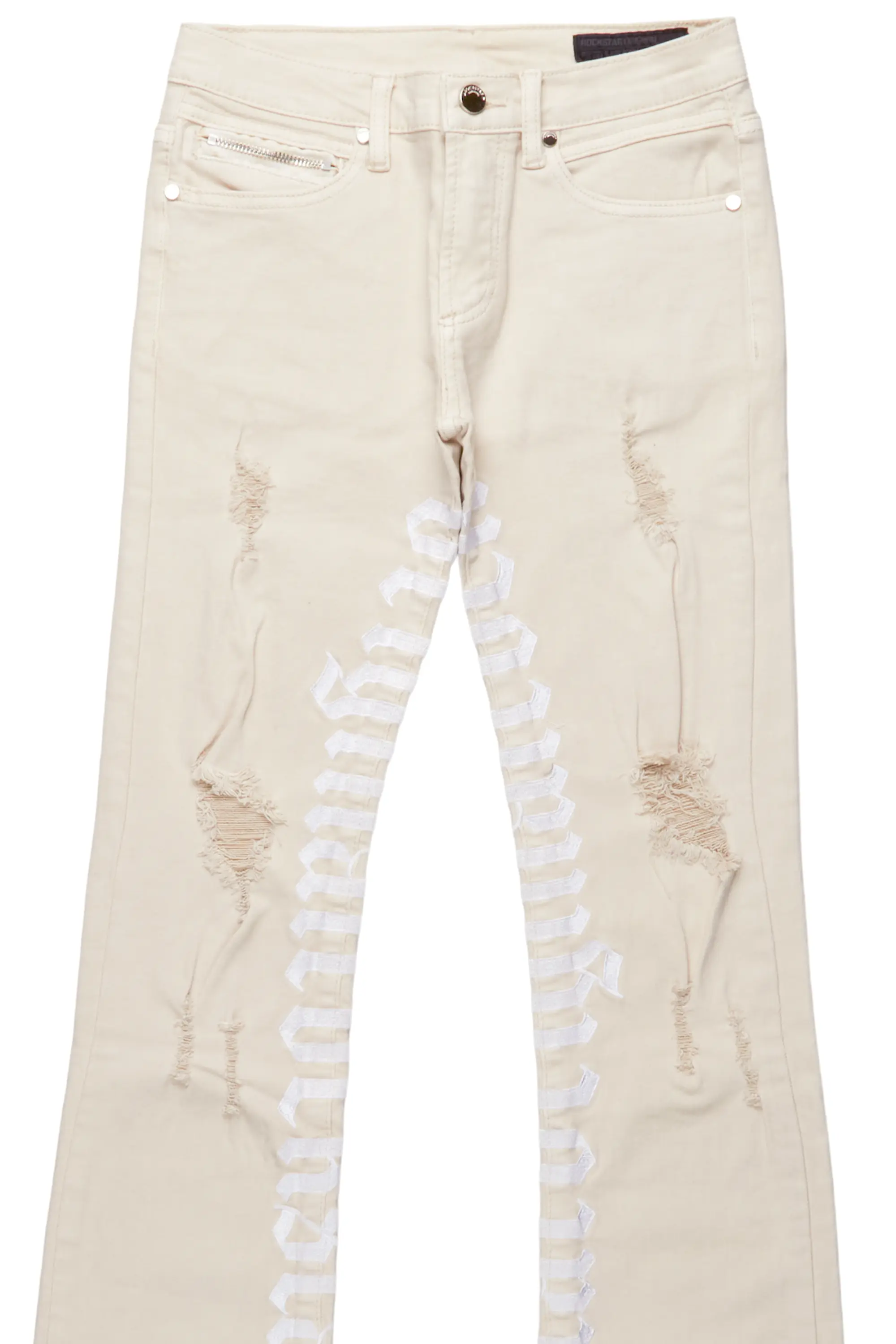 Boys Collette Beige Super Stacked Flare Jean