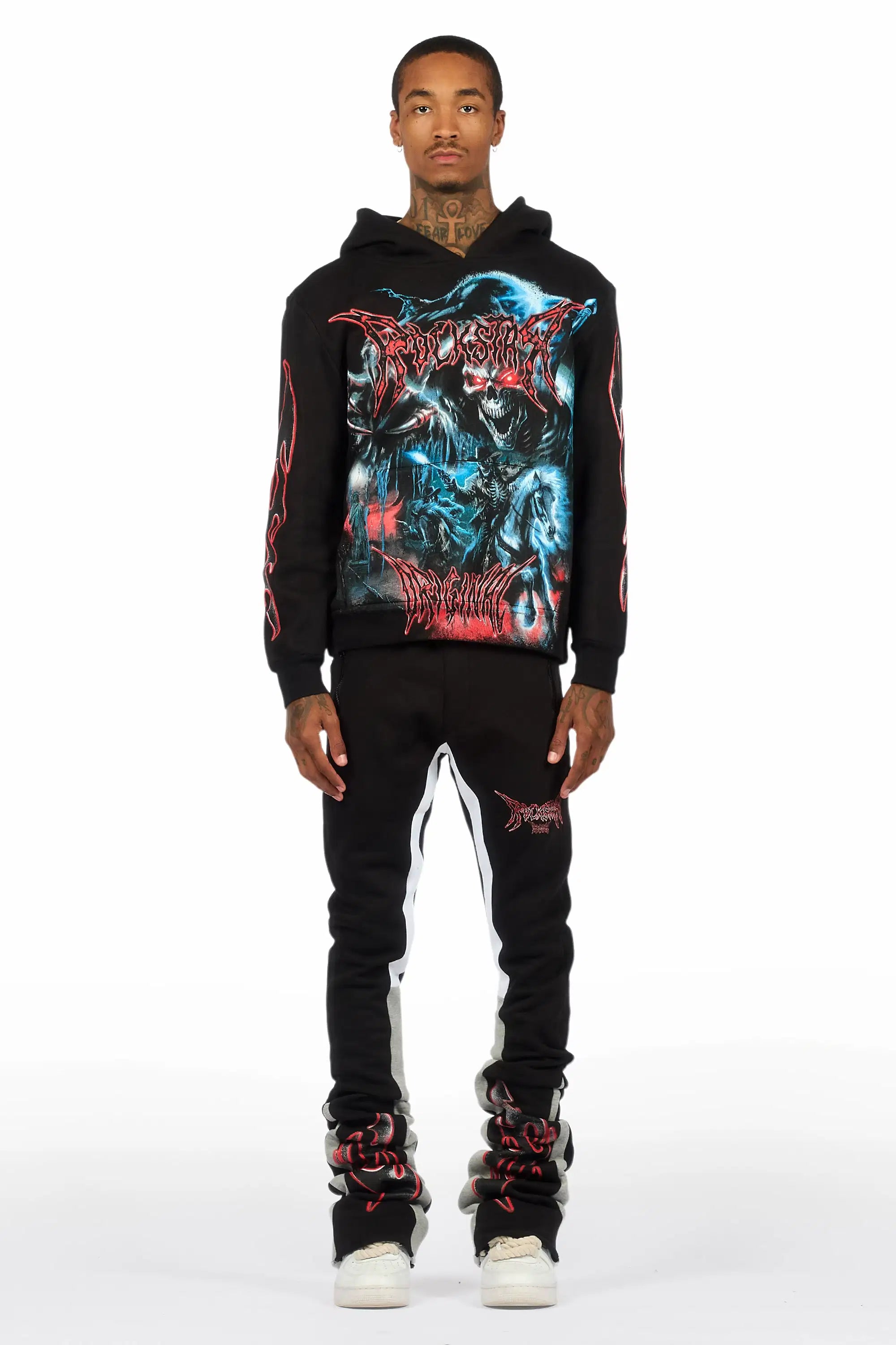 Rix Black/Multi Hoodie/Super Stacked Track Set