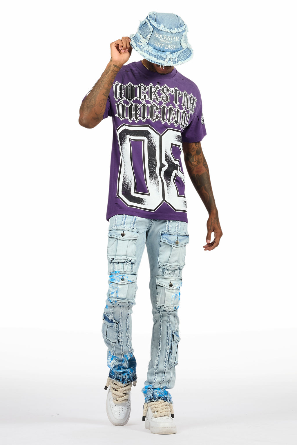 Alim Purple Oversized Graphic T-Shirt