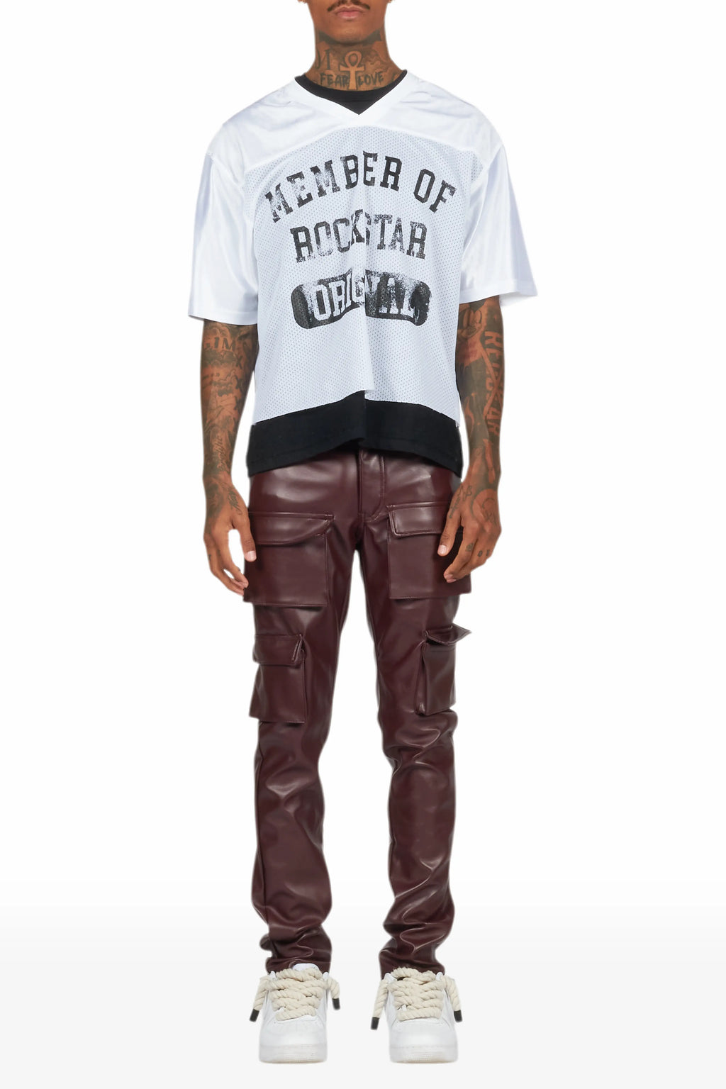 Kap Burgundy Skinny Faux Leather Fit Jean