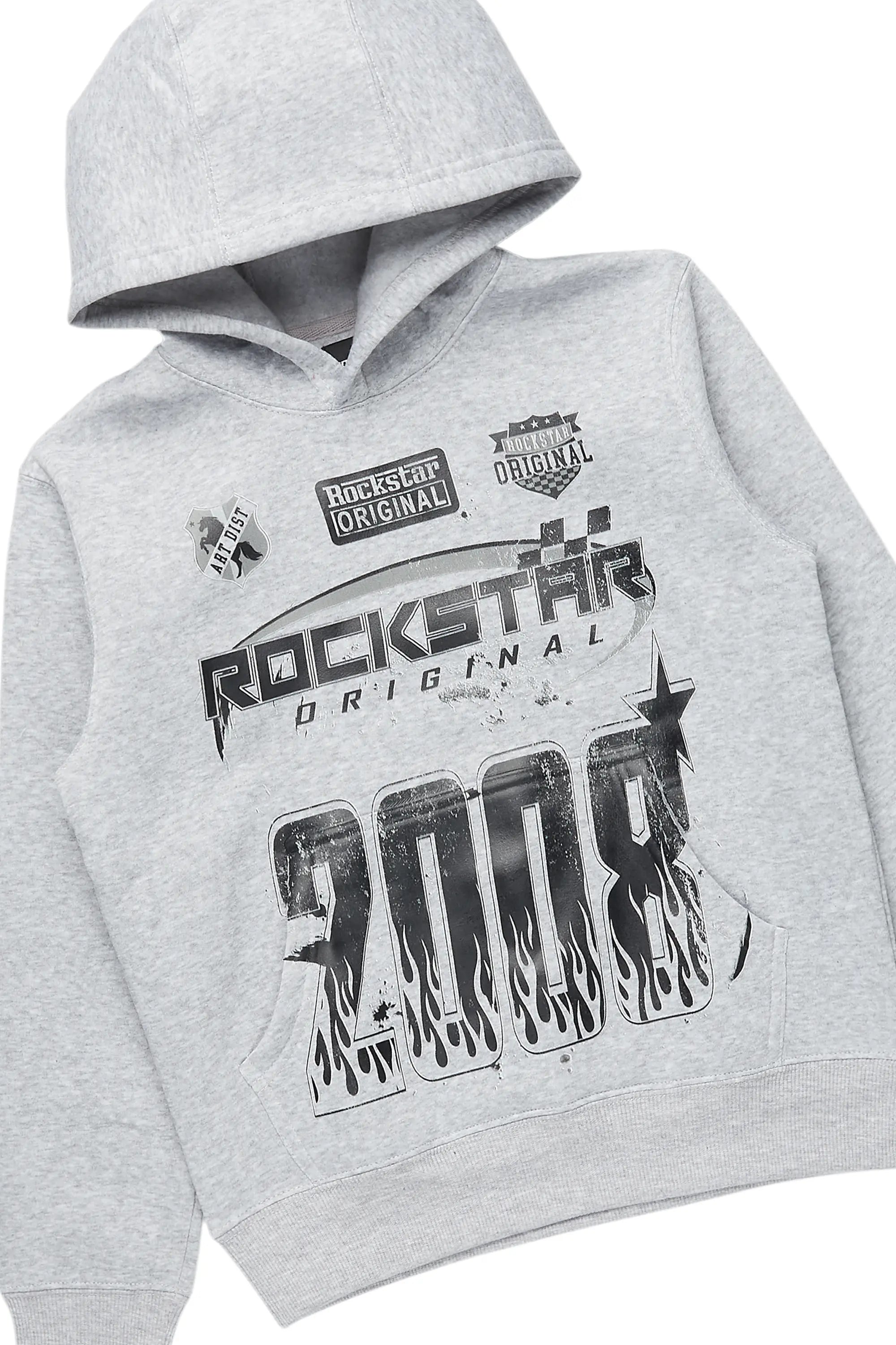 Boys Amos Grey Hoodie/Stacked Flare Jean Set