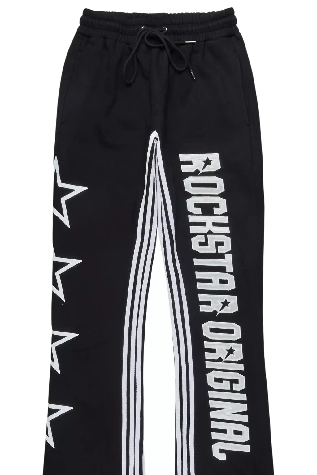 Skender Black Baggy Stacked Pant