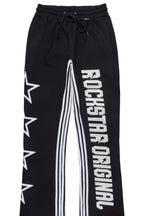 Skender Black Baggy Stacked Pant