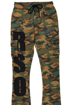 Boys Admir Faded Camo Stacked Flare Pant