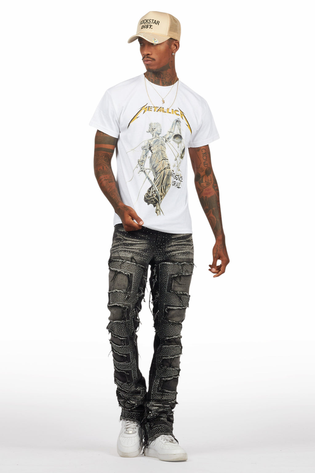 Metallica Justice For All White/Black Graphic T-Shirt