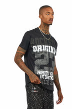 Kyvaris Black/Grey Oversized Graphic T-Shirt